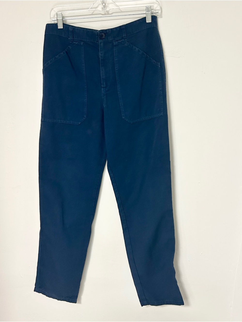 Agnes B Paris Sz. 38 Navy High-Waist Utility Pants